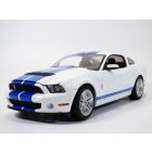 FORD MUSTANG SHELBY GT500 blanc Performance & bandes bleues 1/18 2011