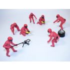 Set de 7 FIGURINES F1 PIT CREW - PIT STOP rouge - FERRARI 1/18