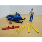 SET MOTONEIGE + SKI + FIGURINE 1/18